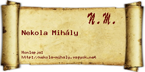 Nekola Mihály névjegykártya