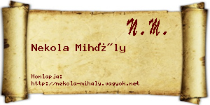 Nekola Mihály névjegykártya